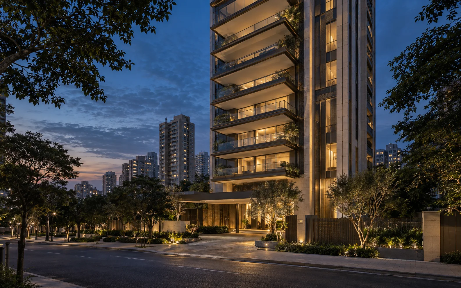 Imagem conceitual de arquitetura residencial contemporânea de alto padrão